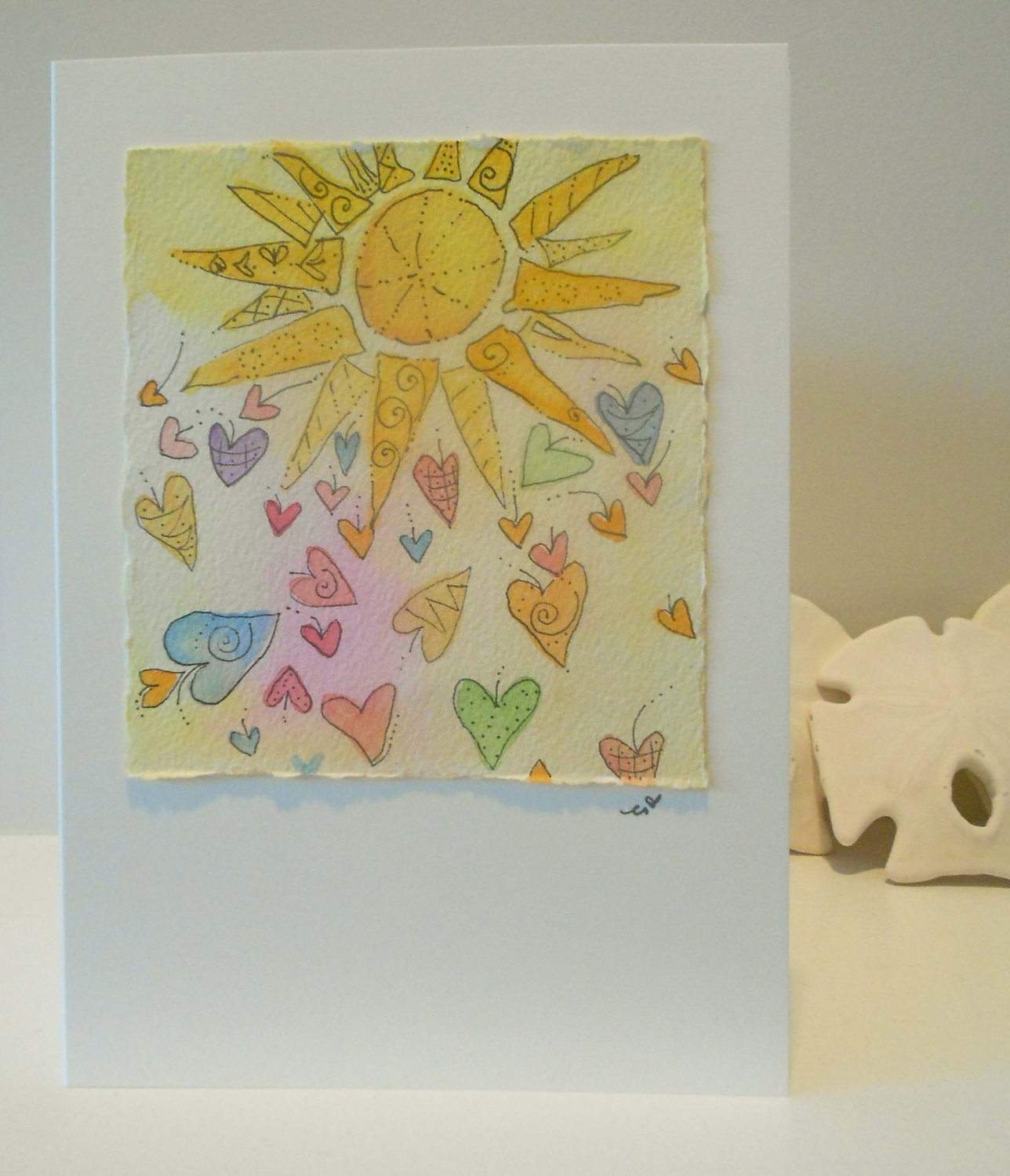 Showering Love "Big Card" 5x7 Watercolor Original betrueoriginals