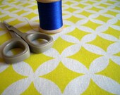 Tessellate - hand screen printed skinny quarter -  Acid Yellow on White