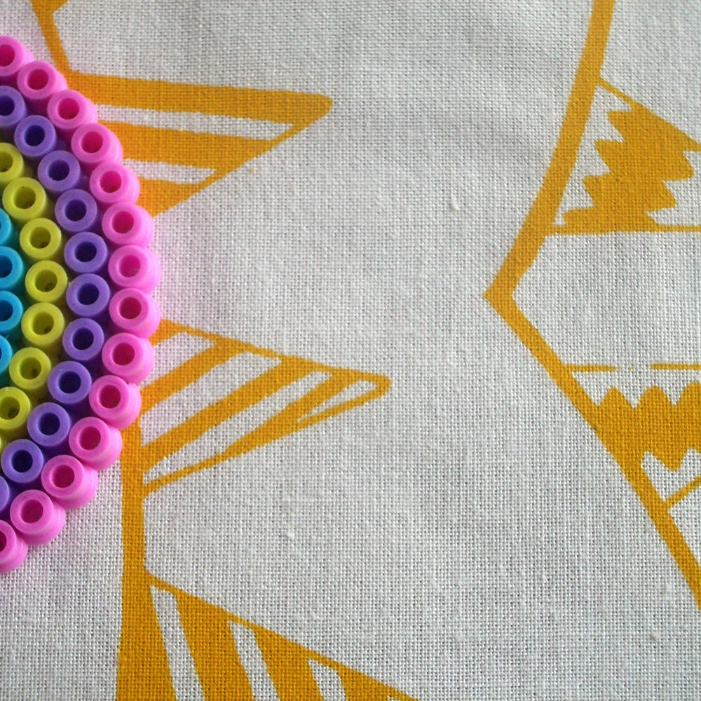 Bunting - hand screen printed skinny quarter - Golden Yellow on White