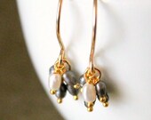 Bridesmaid Jewelry Gray Rice Pearl Wirewrapped Gold Fill Wire Luxury Gemstone Jewelry