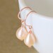 Rose Gold Pearl Earrings, Bridal Jewelry, Bridesmaid Jewelry - ROSE
