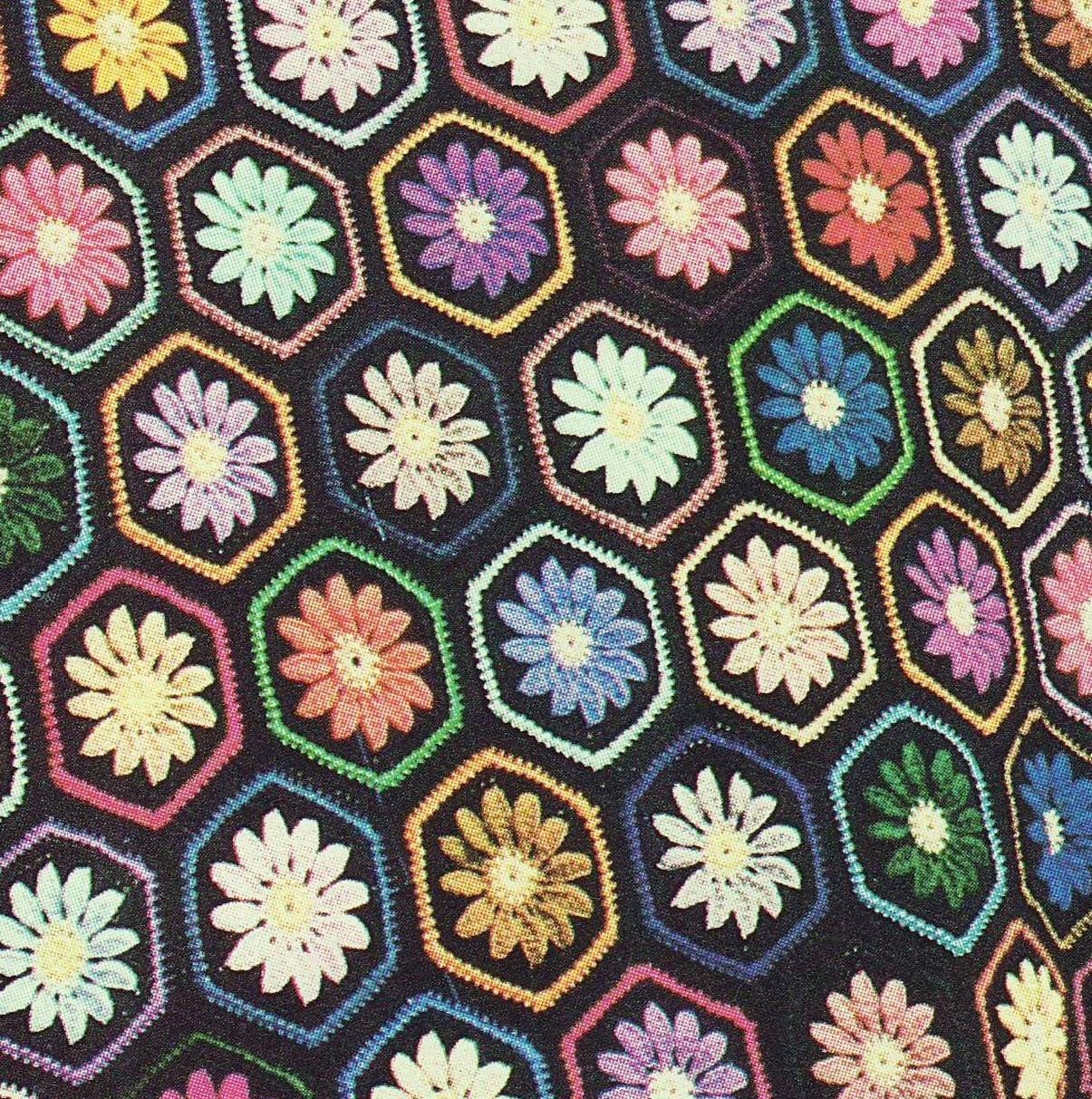 INSTANT DOWNLOAD PDF Vintage Crochet Pattern Floral Hexagon Afghan Throw Blanket Retro