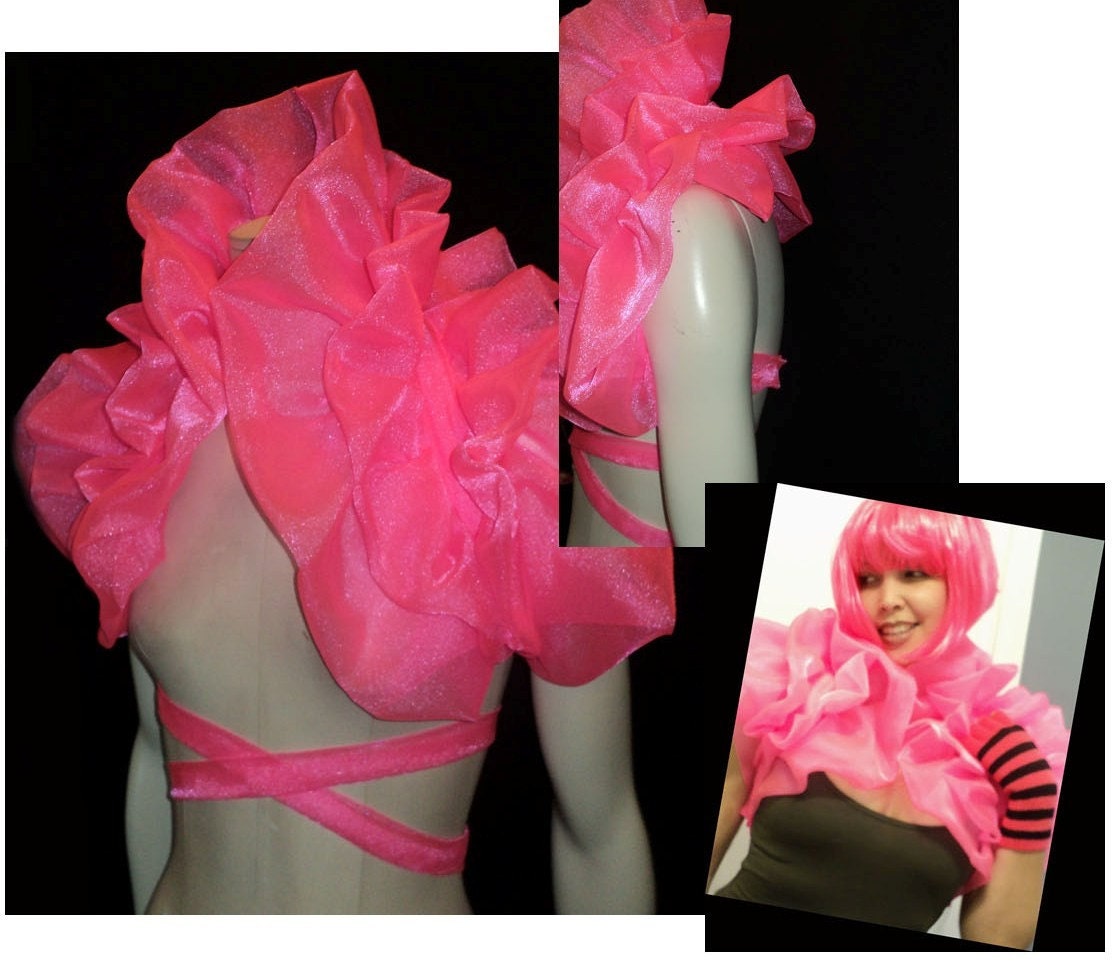 High Drama Red Organza Bolero Shrug Wrap ...
