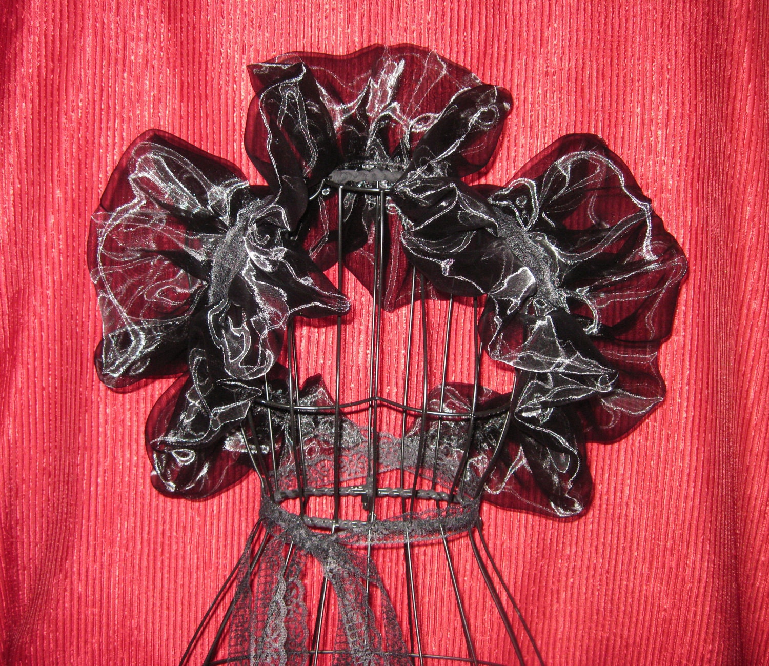 High Drama Soft Black Organza Wedding Bolero Shrug Wrap ...BLACK BEAUTY...