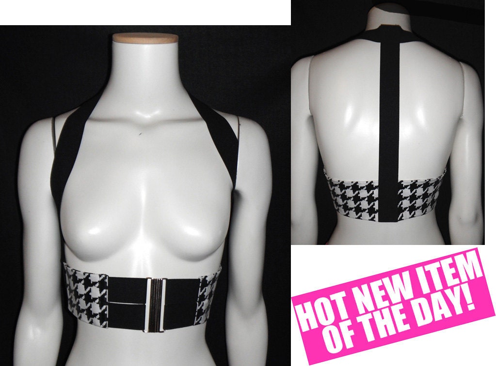 GETWAISTED Trendy elastic harness belt ...HOUNDSTOOTH... Large ready to ship