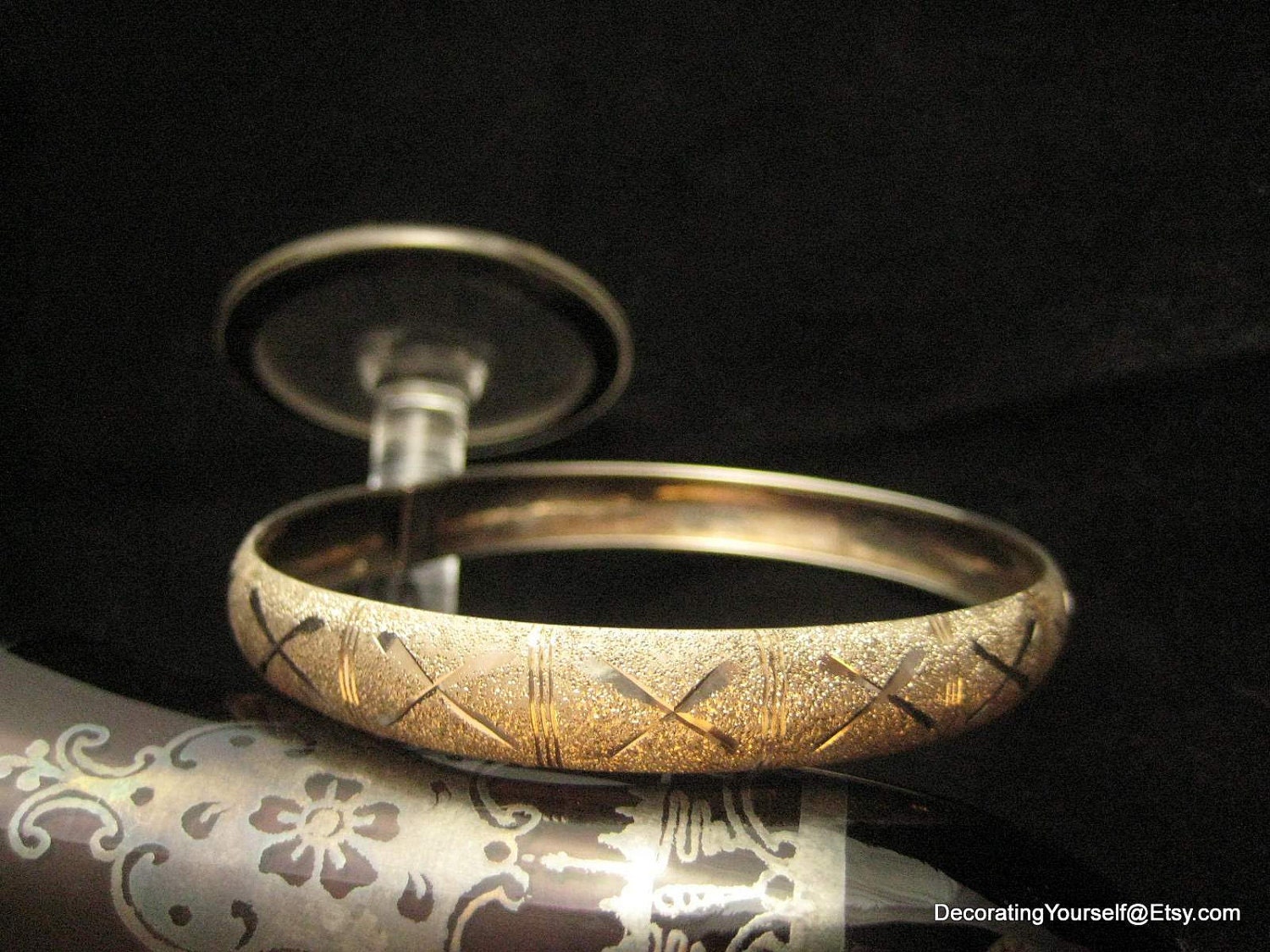 Sterling Bracelet Bangle 925 Oval Diamond Cut X Pattern