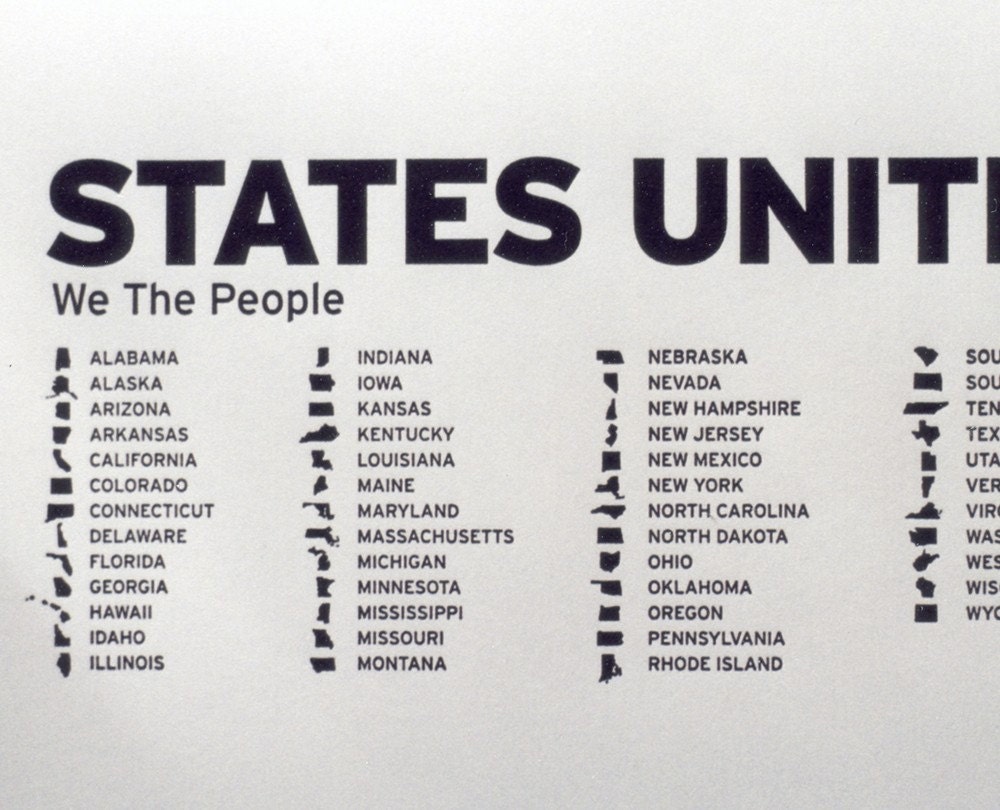 STATES UNITED, LETTERPRESS