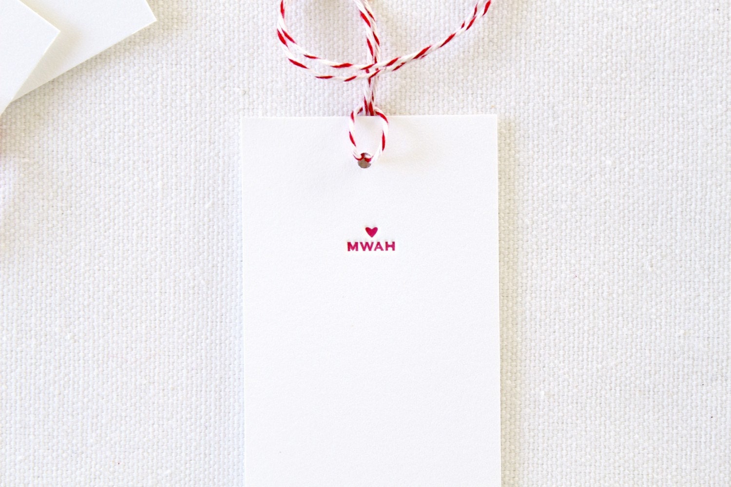 Mwah Letterpress Tags. Set of 6