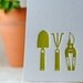 Garden Tools Letterpress Notes, Set of 5
