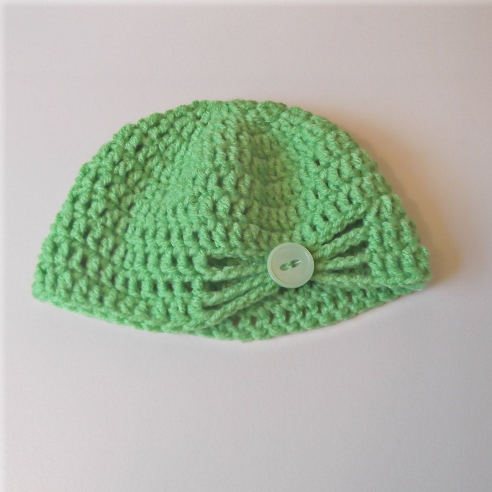 SALE Flapper Hat - Spring Green - 6-12 mo baby girl - ready to ship