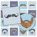 BEARD and MUSTACHE Lot (dc1MustachesBl) digital collage sheet / available in Scrabble size , Circle or Square in 1 inch or 1.5 inches