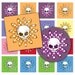 DAISY SKULL FLOWERS (dc4DaisySkullRnbw) digital collage sheet / available in Scrabble size , Circle or Square in 1 inch or 1.5 inches