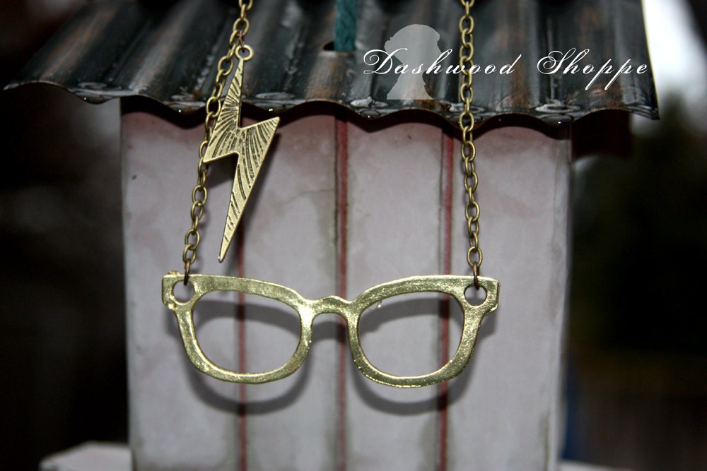 The Boy Who Lived Necklace Glasses Lightning Bolt-SALE