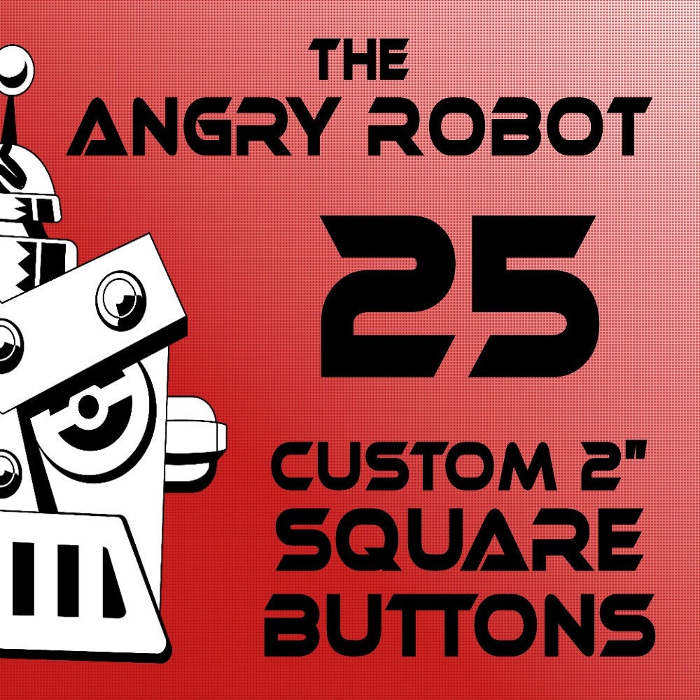 25 Custom Professionally Made 2 inch Square Pinback Buttons