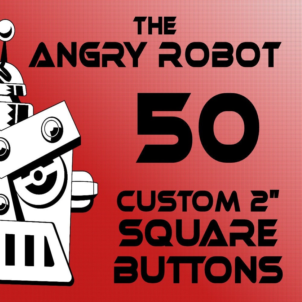 50 Custom Professionally Made 2 inch Square Pinback Buttons
