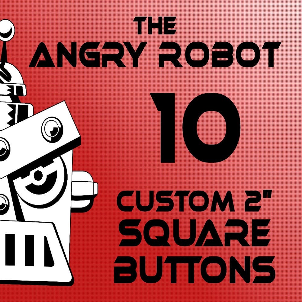 10 Custom Professionally Made 2 inch Square Pinback Buttons