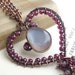 Copper heart necklace, wire wrapped copper jewelry, moonstone and garnet necklace