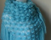 Blue shawl - Turquoise shawl mohair bridal stole wraps