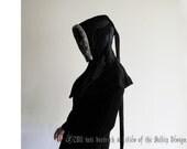 Gothic Hood. Fairy. Goth. Renaissance Clothes. SHIPS for HALLOWEEN. Medieval Hood. Costume. Theater. Black. Gray. Historic.