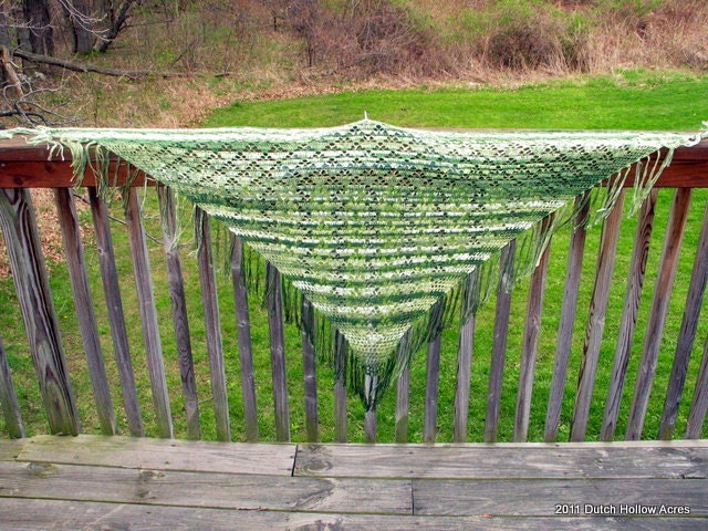 Garden Green Fan Shawl