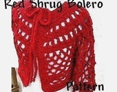 INSTANT DOWNLOAD Crochet Pattern PDF 45 - Red Shrug Bolero- Make it any color, any length, any size, sleeves long or short