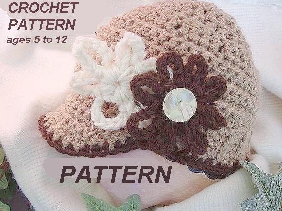 INSTANT DOWNLOAD Crochet Pattern PDF 86- Classic European Newsboy hat-, size age 5 to 12