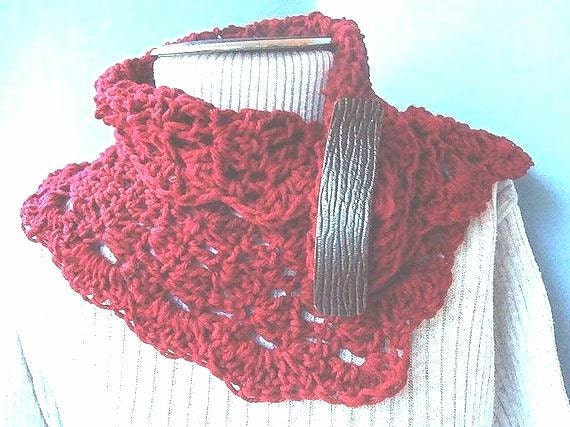 INSTANT DOWNLOAD Crochet Pattern PDF 174 -Lacy Red Cowl -Versatile - Permission to sell your finished items.