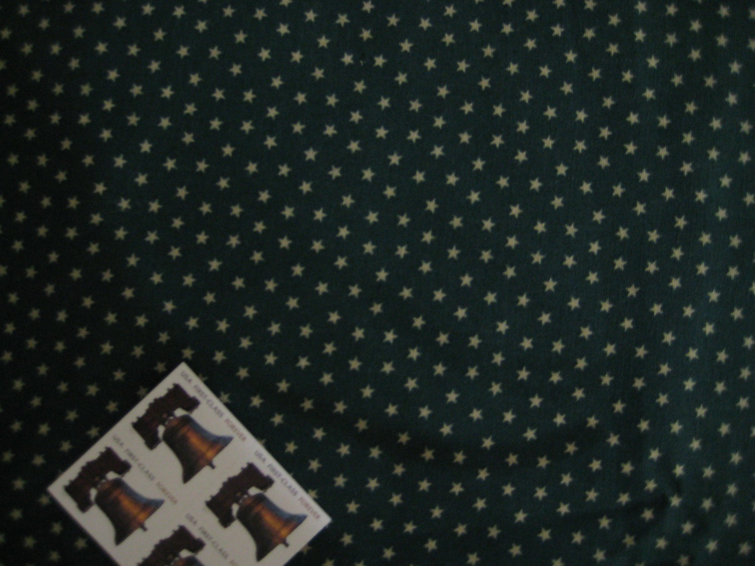 Christmas Green with small Tan Stars