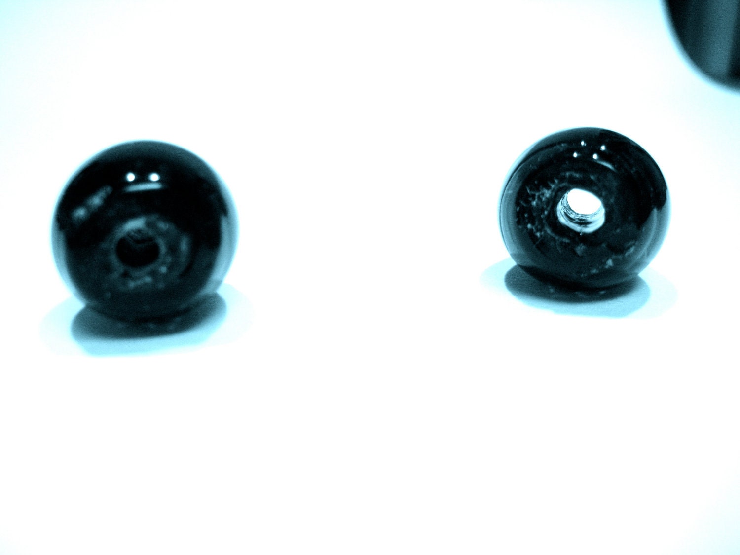 Set of 2 Large  Dark Turquoise Barrel Buttons