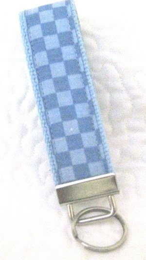 Baby Blue Checkers Key Fob