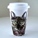 Pet Portrait Custom Ceramic Travel Mug Cat Dog Bird Puppy Kitten Animals Personalize Painted by sewZinski