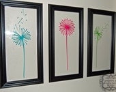 Dandelions Set of 3 Wall Decal You Pick Colors
