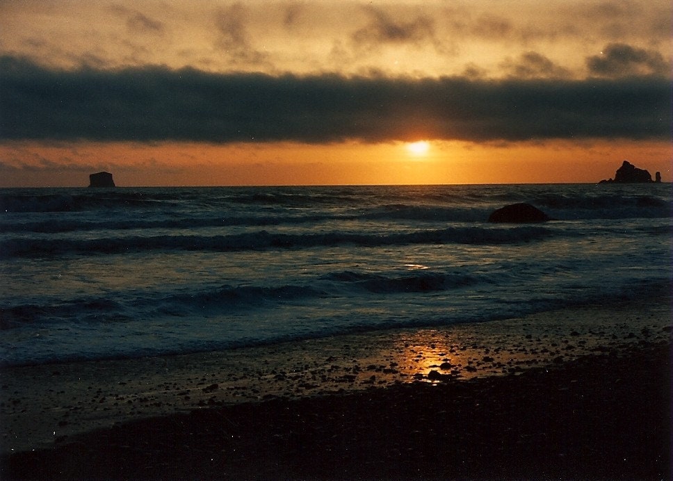 Sun Sets - Storm Arrives    Photograph     Digital Reproduction of 35mm Film  Photo