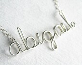 Personalized Custom Name Script Sterling Silver Necklace Lowercase Letters