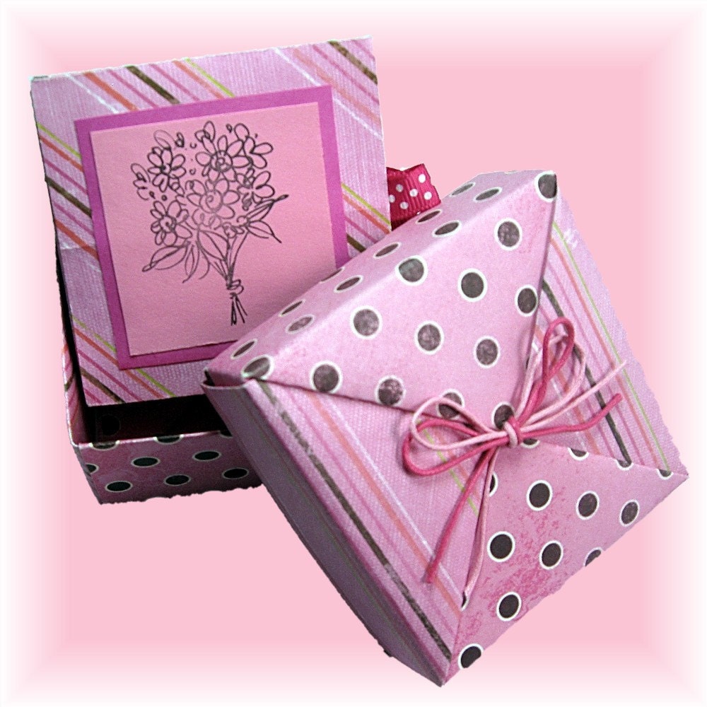 Pink and Brown Gift Box, with Tea, Journaling Cards, and Mini Photo Booklet