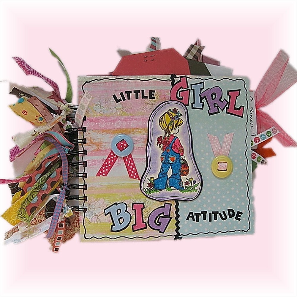 Girl with Attitude, Colorful, Happy, Quirky, Mini Scrapbook Album