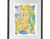 Napa Valley City Map Art Print