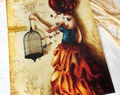 La belle aux papillons - Postcard