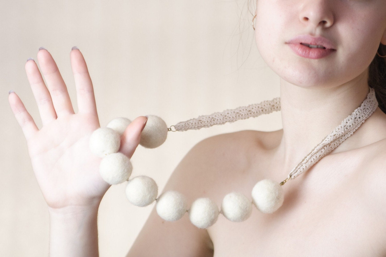 Felted beads "Romantic Vintage"