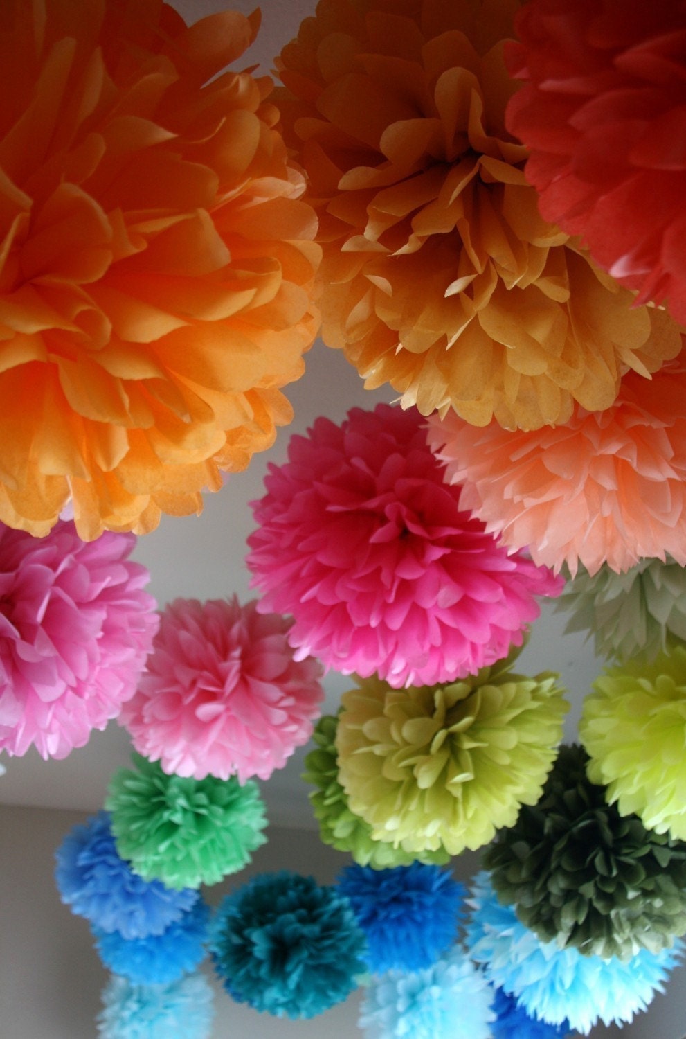 Wedding Reception Decor .. 40 Tissue Poms .. Custom Colors .. ON SALE