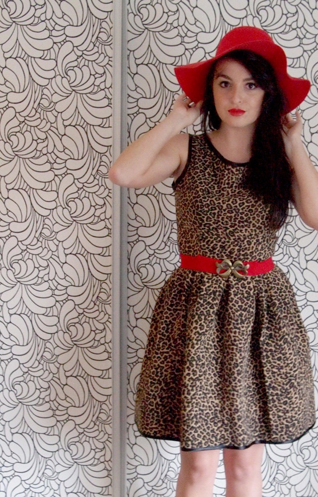 Leopard Print Dress - Mini Cocktail Dress Size Small SALE