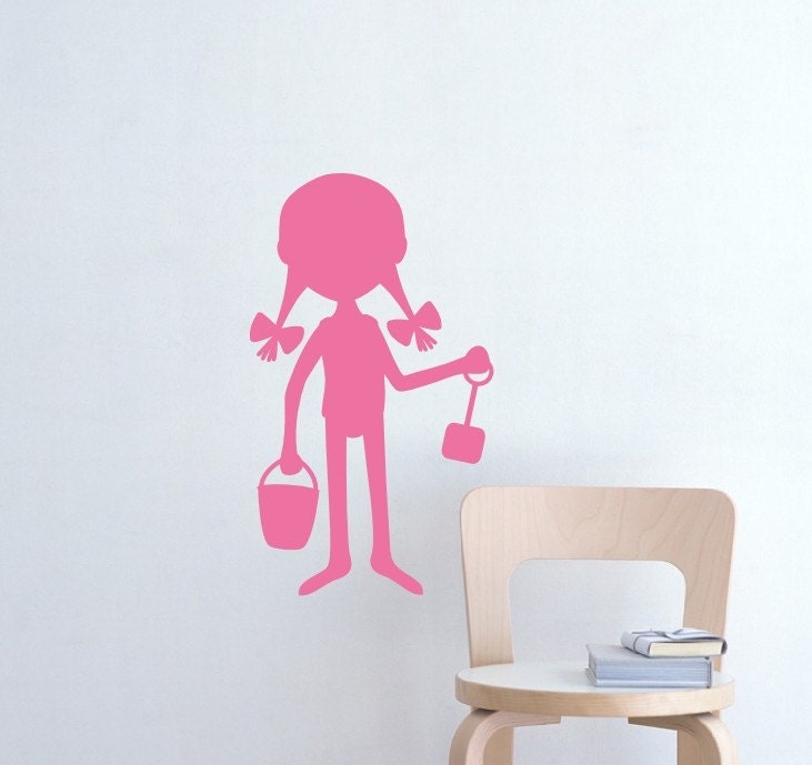 Beach Girl Silhouette Vinyl Wall Decal - Item 130