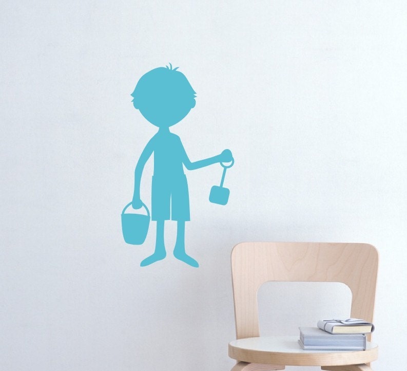 Beach Boy Silhouette Vinyl Wall Decal - Item 131