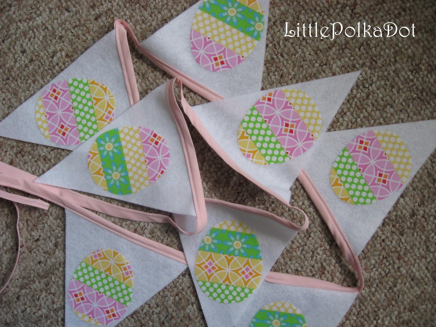 Easter Egg Felt bunting Pennant Banner, reusable, ready to ship. LAST ONE