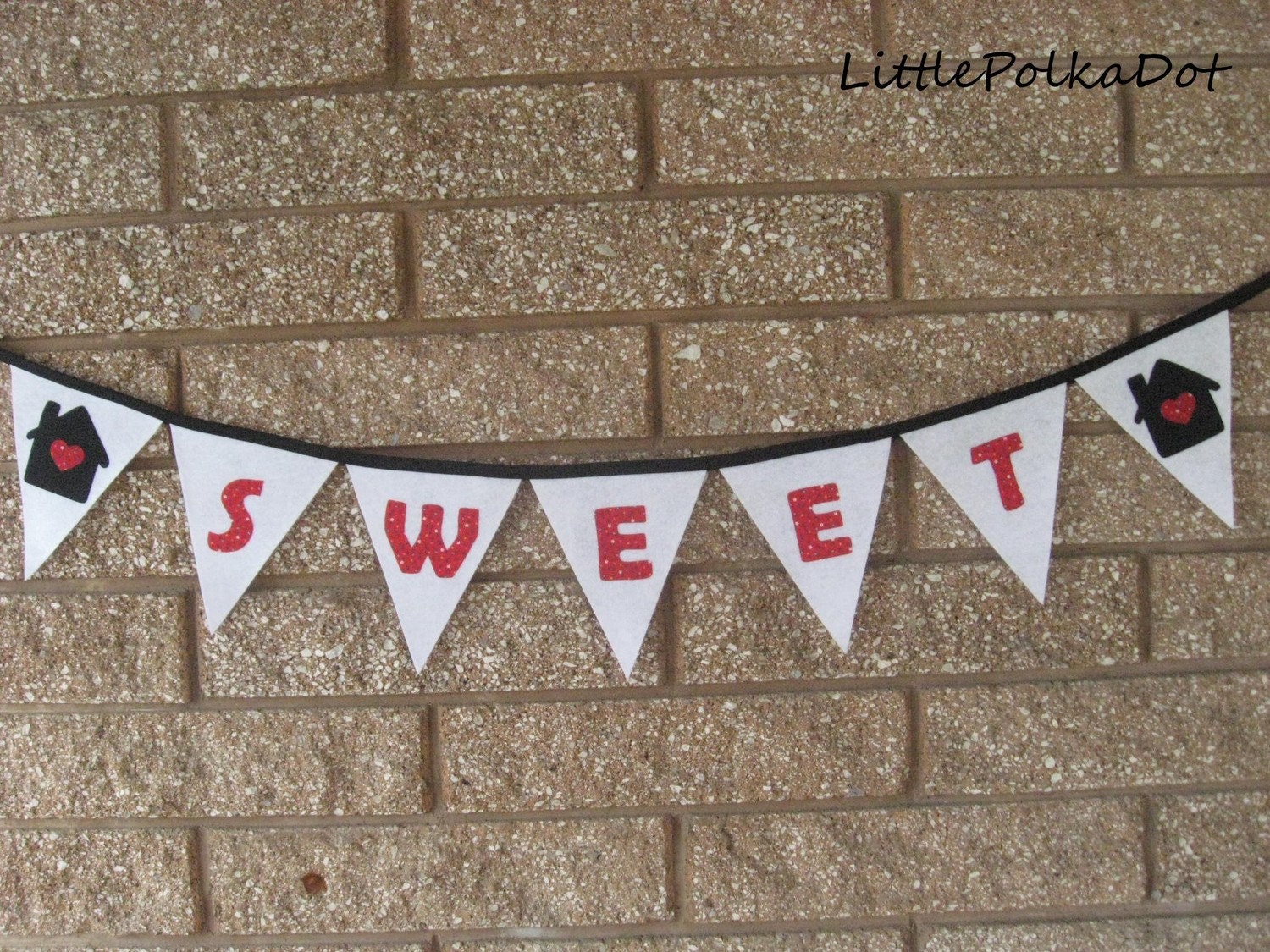 HOME SWEET HOME banner,  fabric pennant banner, reusable, photo prop