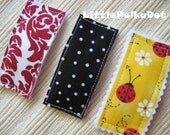 Fabric Hair Clip - Hair Accessories for girls or mom - Flower Clips - Set of 3 - Lady Bug Set