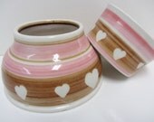2 Handmade Ceramic Spaniel Bowls - (Customized)
