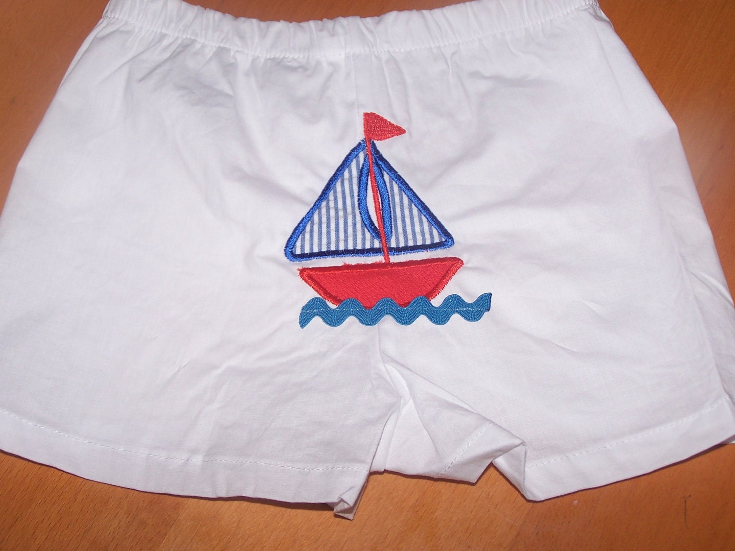 Custom Boutique Boys Sailboat Boxers Diaper Cover Infant Toddler