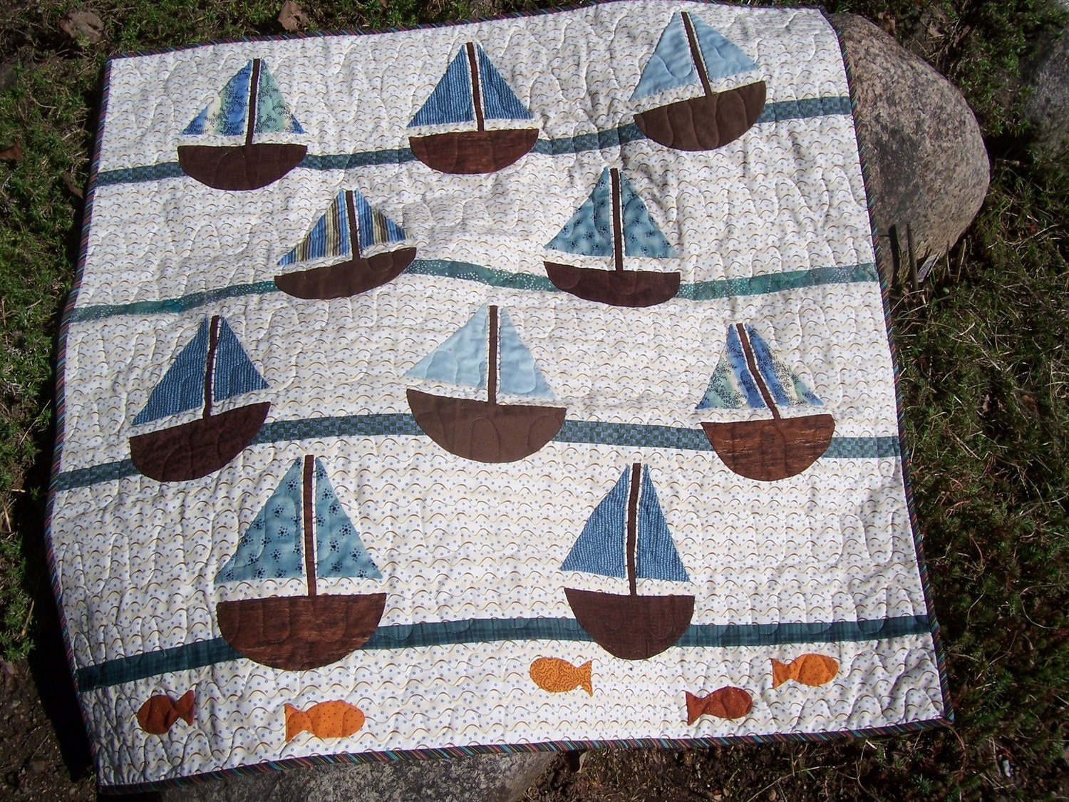 Sailboat Baby Quilt for Boys