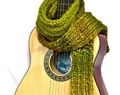 Johnny Mens Scarf Handknit Ribbed Camouflage Green Superwash Guy